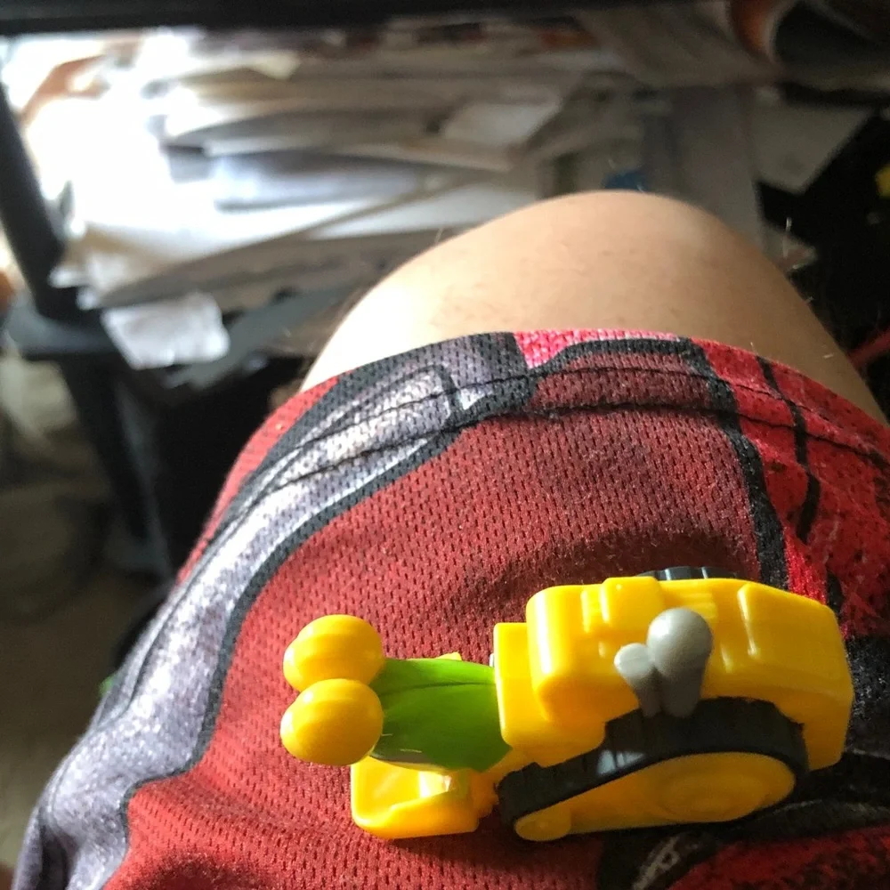 Yellow Green Toy Bulldozer Vehicle